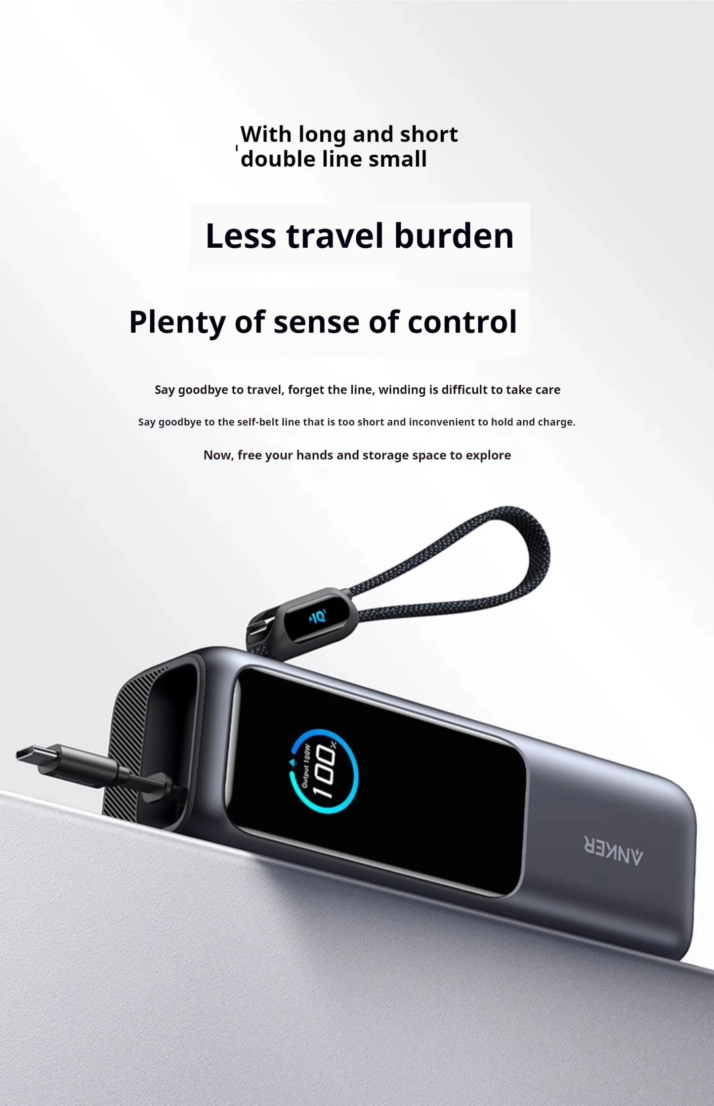 Anker Zolo 165W Max Power Bank 25000mAh High Capacity Cables Fast Charge Mobile Phone Power Bank Anker A1695 ANKER 165W Gift