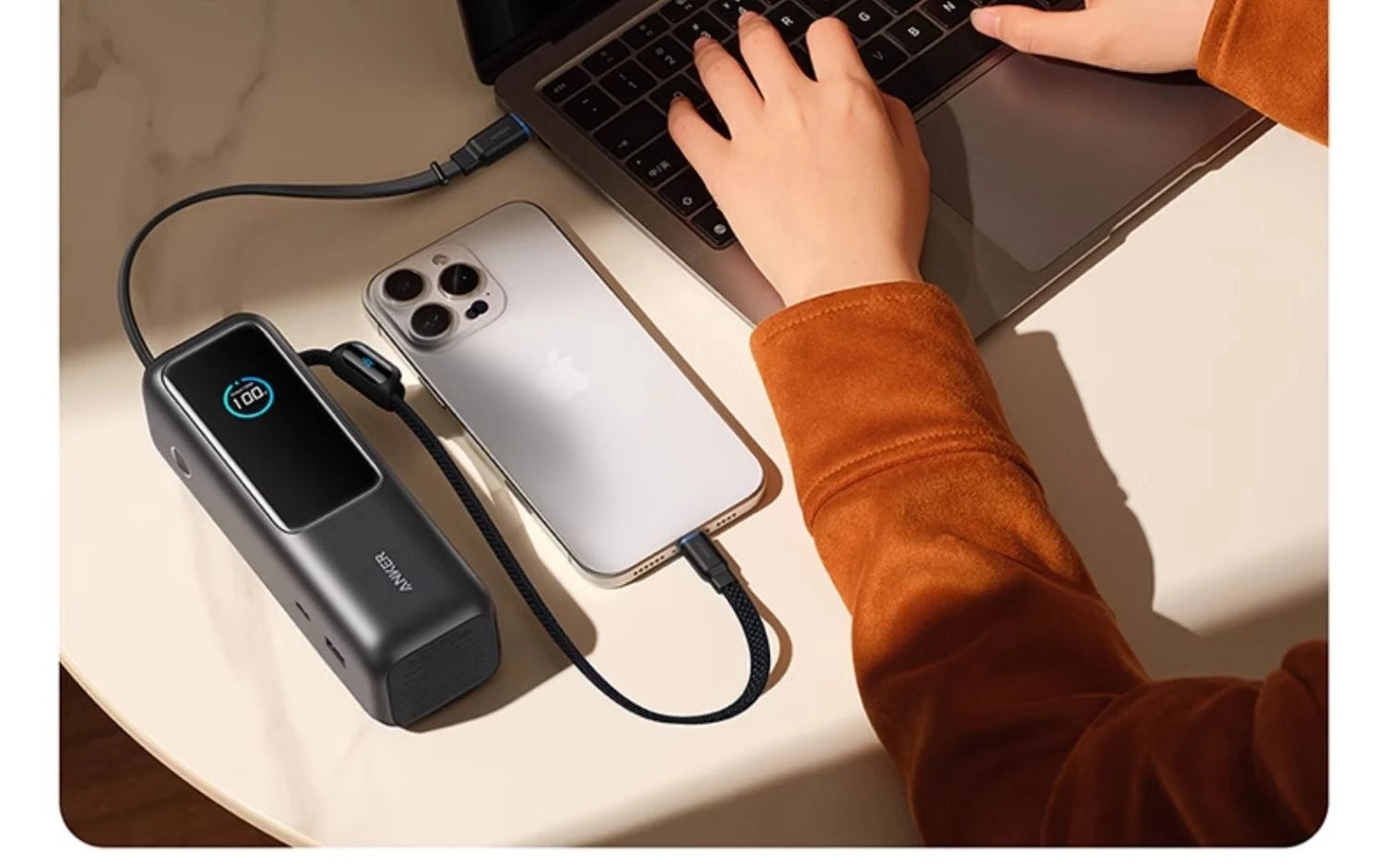 Anker Zolo 165W Max Power Bank 25000mAh High Capacity Cables Fast Charge Mobile Phone Power Bank Anker A1695 ANKER 165W Gift