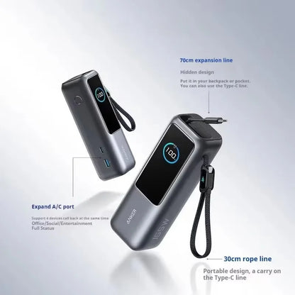 Anker Zolo 165W Max Power Bank 25000mAh High Capacity Cables Fast Charge Mobile Phone Power Bank Anker A1695 ANKER 165W Gift