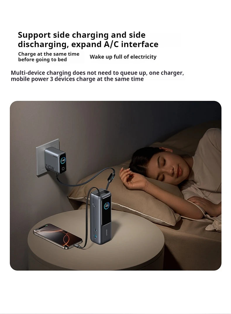 Anker Zolo 165W Max Power Bank 25000mAh High Capacity Cables Fast Charge Mobile Phone Power Bank Anker A1695 ANKER 165W Gift